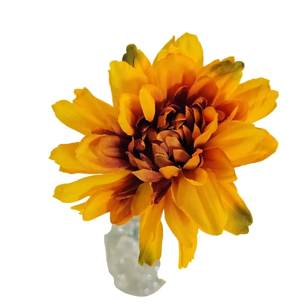 Artificial Silk Flowers Fall Orange Yellow 21 Stems Autumn Floral Craft Decor